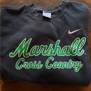 Nike Dark Gray Sweatshirt with Green and White Print